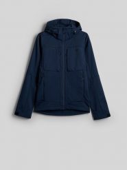 4F Kurtka softshell wiatroodporna membrana 8000 męska - granatowa M. Niebieskie kurtki męskie 4F, m, bez wzorów, z softshellu, bez kaptura, trekkingowe. Za 499.99 zł.