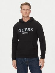 Guess Bluza M5GQ36 KCN01 Czarny Regular Fit. Czarne bluzy męskie Guess, m, z aplikacjami, z bawełny, bez ramiączek, bez kaptura. Za 209.99 zł.