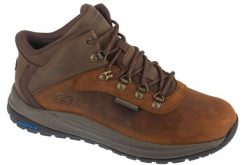 Buty trekkingowe męskie, Slip-Ins: Meroe - Pikeman. Brązowe trekkingi męskie Skechers, z materiału, bez zapięcia. Za 529.99 zł.