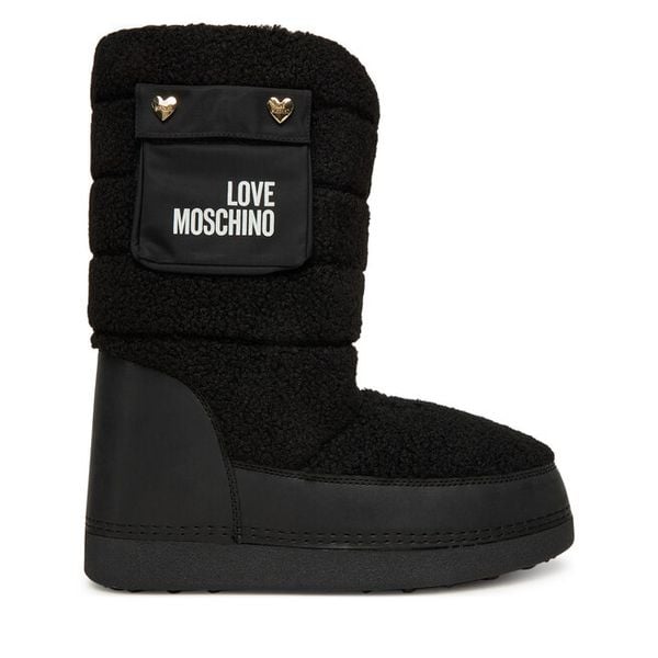 Śniegowce LOVE MOSCHINO. Czarne śniegowce damskie Love Moschino, bez zapięcia. Za 539.99 zł.
