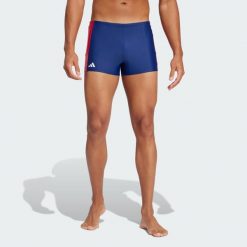 Bokserki Colorblock Swim. Czerwone bokserki męskie Adidas, bez wzorów, z materiału. Za 139.99 zł.