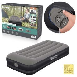 Materac dmuchany Bestway jednoosobowy łóżko do spania z pompką USB. Szare piżamy męskie BESTWAY, m, bez wzorów, z materiału, bez kołnierzyka, bez ramiączek. Za 129.99 zł.