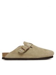 Skechers Klapki Arch Fit Granola-Happy Friday 158830/TPE Beżowy. Brązowe klapki damskie Skechers, bez wzorów, ze skóry, bez obcasa, bez zapięcia. Za 249.99 zł.