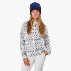 Bluza polarowa turystyka damska Swedemount Idre Fleece III wodoodporna. Białe bluzy damskie SWEDEMOUNT, na zimę, bez wzorów, z polaru, sportowe, bez ramiączek, bez kaptura. Za 95.00 zł.