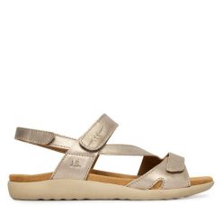 Sandały Josef Seibel. Żółte sandały damskie Josef Seibel, bez wzorów, bez obcasa, na płaskiej podeszwie, bez zapięcia. Za 429.99 zł.