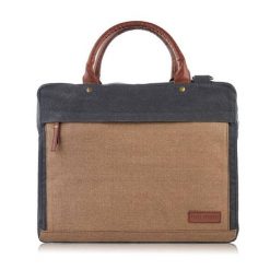 Torba ze skóry wegańskiej PAOLO PERUZZI E-04-MC beżowa. Brązowe torby na laptopa damskie Paolo Peruzzi, bez wzorów, z bawełny. Za 129.99 zł.
