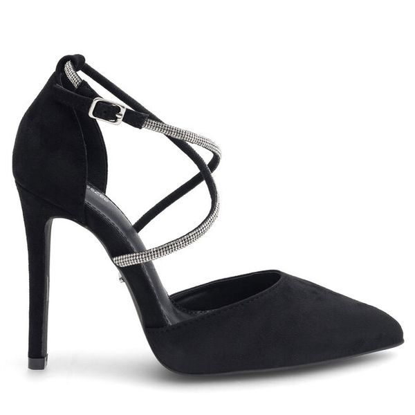 Szpilki DeeZee. Czarne szpilki damskie DeeZee, bez wzorów, bez obcasa, na szpilce, bez zapięcia. Za 129.99 zł.