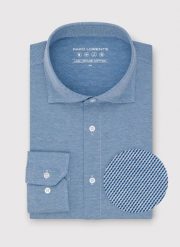 PAKO LORENTE - Jasnoniebieska dzianinowa koszula męska. Niebieskie koszule męskie Pako Lorente, m, bez wzorów, z bawełny, bez kołnierzyka, bez ramiączek. Za 299.99 zł.