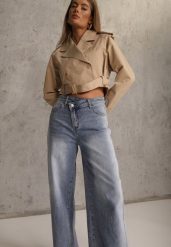 Niebieskie Jeansy High Waist Balloon z Bawełny z Asymetrycznym Zapięciem Myrea. Niebieskie jeansy damskie Renee, bez wzorów, z bawełny, eleganckie, z podwyższonym stanem. Za 119.99 zł.