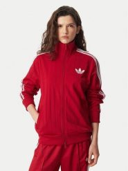 Adidas Bluza Pinstripe Firebrid Loose Tracktop KS9984 Czerwony Regular Fit. Czerwone bluzy damskie Adidas, xs, bez wzorów, z syntetyku, bez ramiączek, bez kaptura. Za 349.99 zł.