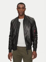 Alpha Industries Kurtka skórzana Ma-1 156141 Czarny Slim Fit. Czarne kurtki męskie Alpha Industries, l, bez wzorów, ze skóry, bez kaptura. Za 1,349.99 zł.