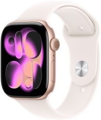 Smartwatch Apple Watch 11 GPS 42mm Rose Gold Alu Sport Band M/L Różowy (MEU44WF/A). Czerwone zegarki smartwatch Apple, bez wzorów. Za 2,234.11 zł.