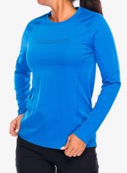 Bluza damska bez kaptura Mammut Selun FL Longsleeve Logo. Niebieskie bluzy damskie Mammut, l, bez wzorów, z materiału, bez ramiączek, bez kaptura. Za 291.85 zł.
