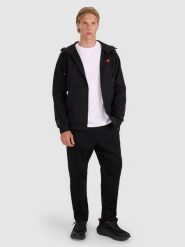 4F Spodnie casual z przeszytym kantem męskie - czarne S. Czarne spodnie materiałowe męskie 4F, bez wzorów, z bawełny. Za 159.99 zł.