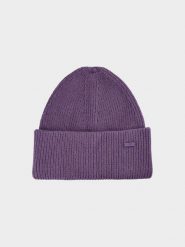 4F Czapka zimowa damska - fioletowa M. Fioletowe czapki damskie 4F, na zimę, bez wzorów, z materiału, klasyczne. W wyprzedaży za 39.99 zł.