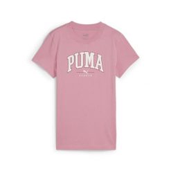 Damska koszulka z nadrukiem PUMA SQUAD PUMA Mauved Out Pink. Czerwone koszulki sportowe damskie Puma, xs, bez wzorów, bez ramiączek, na jogę i pilates. Za 67.99 zł.