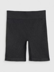 4F Legginsy krótkie z prążkowanej dzianiny damskie - czarne XS/S. Czarne legginsy damskie 4F, bez wzorów, z dzianiny. Za 69.99 zł.