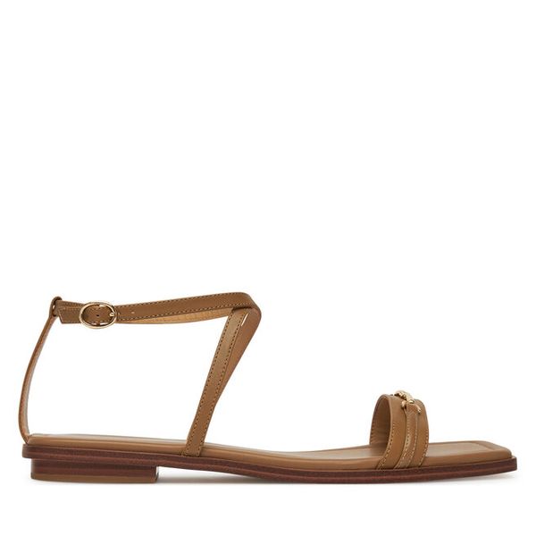 Sandały MICHAEL Michael Kors. Brązowe sandały damskie MICHAEL Michael Kors, bez wzorów, ze lnu, bez obcasa, na płaskiej podeszwie, bez zapięcia. Za 539.99 zł.
