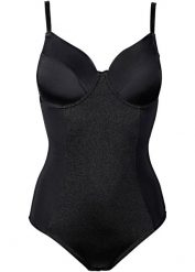 Body na fiszbinach o średnim stopniu modelowania sylwetki. Brązowe body bonprix, bez wzorów, z bawełny. Za 129.99 zł.