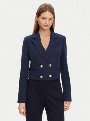 Guess Marynarka W5GN67 WH9Y2 Granatowy Regular Fit. Niebieskie marynarki i żakiety damskie Guess, z aplikacjami, z syntetyku, bez kołnierzyka, bez ramiączek. Za 329.99 zł.