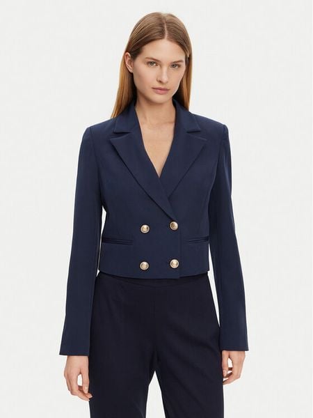 Guess Marynarka W5GN67 WH9Y2 Granatowy Regular Fit. Niebieskie marynarki i żakiety damskie Guess, z aplikacjami, z syntetyku, bez kołnierzyka, bez ramiączek. Za 299.99 zł.