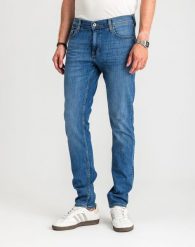 Męskie Spodnie Jeansowe Mustang Style Vegas Denim Blue 1017120 5000 623, W36 L30. Niebieskie spodnie materiałowe męskie Mustang, bez wzorów, z bawełny. Za 219.99 zł.