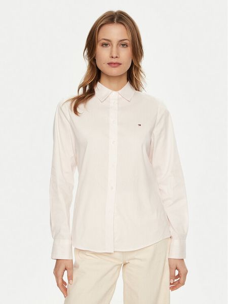 Tommy Hilfiger Koszula WW0WW44084 Różowy Regular Fit. Czerwone koszule damskie Tommy Hilfiger, bez wzorów, z bawełny, bez kołnierzyka, bez ramiączek. Za 239.99 zł.