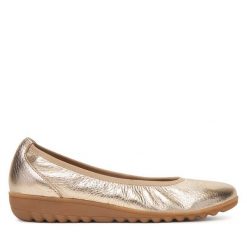 Baleriny Caprice. Żółte balerinki damskie Caprice, bez wzorów, bez obcasa, bez zapięcia. Za 399.99 zł.