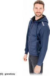 Reis Bluza ochronna męska kaptur dziana wykończenie polar pikowana zamek błyskawiczny kaptur rękawy ściągacz odblaski M. Brązowe bluzy sportowe męskie Reis, m, bez wzorów, z polaru, bez kaptura. Za 94.96 zł.