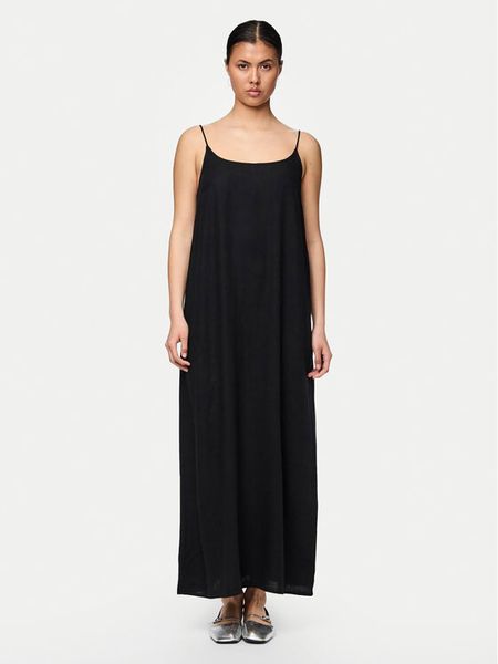 Pieces Sukienka letnia Pia 17151884 Czarny Loose Fit. Czarne sukienki damskie Pieces, na lato, l, bez wzorów, z wiskozy, bez kołnierzyka, bez ramiączek. Za 99.99 zł.