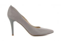 Czółenka Bayla-Em X6441-154 Szary Jasny, Skóra naturalna - 36. Szare czółenka damskie Bayla, bez wzorów, ze skóry, klasyczne, bez obcasa, bez zapięcia. W wyprzedaży za 157.05 zł.