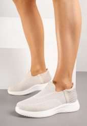 Beżowe Buty Sportowe Sneakersy z Miękką Cholewką pod Kostkę Weamara. Brązowe obuwie sportowe damskie Born2be, na wiosnę, bez wzorów, z jeansu, bez zapięcia. Za 119.99 zł.