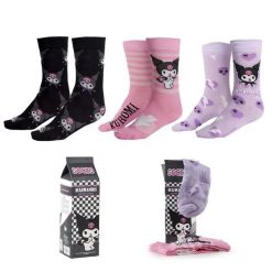 Skarpetki Cerda Hello Kitty Kuromi (x3). Skarpetki damskie Cerda, bez wzorów, z materiału. Za 151.50 zł.
