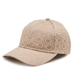 Czapka z daszkiem Calvin Klein. Brązowe czapki damskie Calvin Klein, bez wzorów. Za 186.99 zł.