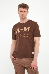 T-shirt męski z haftem AERONAUTICA MILITARE. T-shirty męskie Aeronautica Militare, m, bez wzorów, bez kołnierzyka, bez ramiączek. Za 299.00 zł.