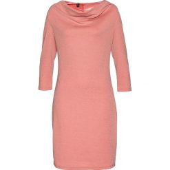 Sukienka shirtowa Premium bonprix jasny koralowy - srebrny. Brązowe sukienki damskie bonprix, bez wzorów, bez kołnierzyka, bez ramiączek, dopasowane. Za 69.99 zł.