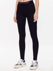 Tommy Hilfiger Legginsy UW0UW04524 Granatowy Slim Fit. Niebieskie legginsy damskie Tommy Hilfiger, bez wzorów, z bawełny. Za 169.99 zł.
