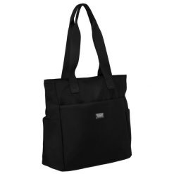 Shopperka czarna Peterson PTN CTY-04. Czarne shopperki damskie Peterson, bez wzorów, ze skóry ekologicznej, na ramię, bez dodatków. Za 89.99 zł.