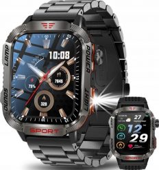 SMARTWATCH MILITARNY ZEGAREK LATARKA SATURACJA ROZMOWY 600 MAH WODOODPORNY. Zegarki smartwatch Lazird, bez wzorów. Za 299.99 zł.