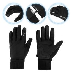 Rękawiczki rowerowe ATTABO LOREEF GLOVES windproof ocieplane. Czarne rękawiczki męskie ATTABO, bez wzorów. Za 99.99 zł.