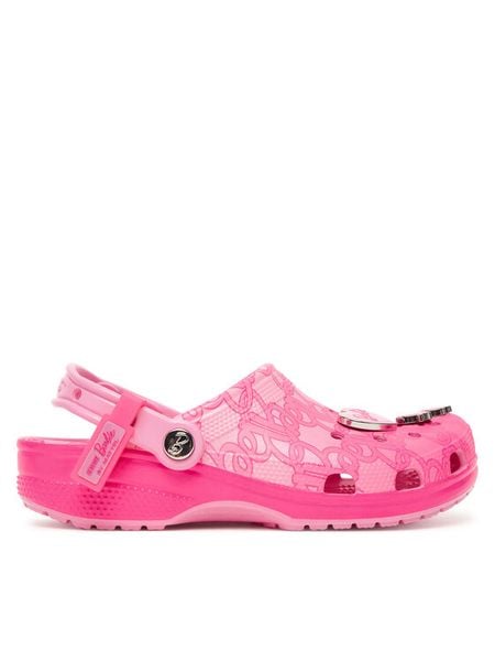 Crocs Klapki Barbie Classic Clog 211405 Różowy. Czerwone klapki damskie Crocs, bez wzorów, z tworzywa sztucznego, bez obcasa, bez zapięcia. Za 309.99 zł.