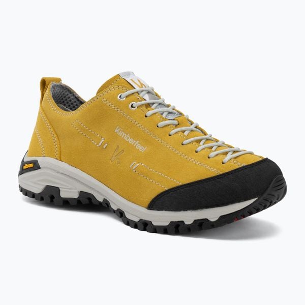 Buty trekkingowe Kimberfeel Chogori 2. Żółte obuwie trekkingowe damskie Kimberfeel, ze skóry, przed kostkę, bez zapięcia. Za 369.99 zł.