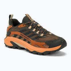 Buty turystyczne męskie Merrell Moab Speed 2. Szare buty zimowe męskie Merrell, bez wzorów, bez obcasa, bez zapięcia. Za 429.99 zł.
