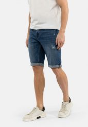 Szorty jeansowe z przetarciami, Comfort Fit, E-STERS. Niebieskie szorty męskie Volcano, bez wzorów, z bawełny, klasyczne. Za 169.99 zł.