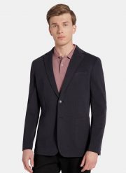 PAKO LORENTE - Granatowa dzianinowa marynarka męska. Garnitury męskie Pako Lorente, na wiosnę, m, bez wzorów, z bawełny, casualowe. Za 399.99 zł.