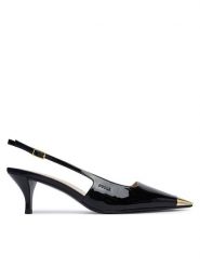 Furla Czółenka Metal Slingback YM29FML X70000 CN O6000 Czarny. Czarne czółenka damskie Furla, bez wzorów, z lakierowanej skóry, bez obcasa, bez zapięcia. Za 1,014.00 zł.