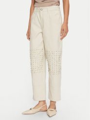 PINKO Spodnie materiałowe 104429 A284 Écru Regular Fit. Spodnie materiałowe damskie Pinko, bez wzorów, z bawełny. Za 1,479.00 zł.