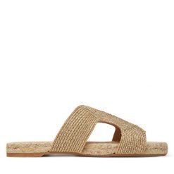 Klapki Castañer. Żółte klapki damskie Castañer, bez wzorów, bez obcasa, bez zapięcia. Za 335.99 zł.