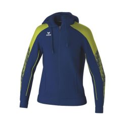 Damska bluza dresowa z kapturem Erima Evo Star. Niebieskie bluzy damskie Erima, bez wzorów, z dresówki, eleganckie, bez ramiączek, z kapturem. W wyprzedaży za 222.00 zł.