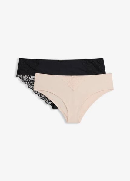 Figi hipster (2 pary). Białe majtki damskie bonprix. Za 31.98 zł.
